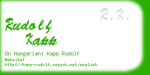 rudolf kapp business card